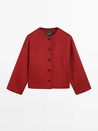 Veste coutures en laine mélangée