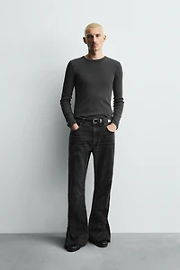 FLARE FIT ZIPPER JEANS