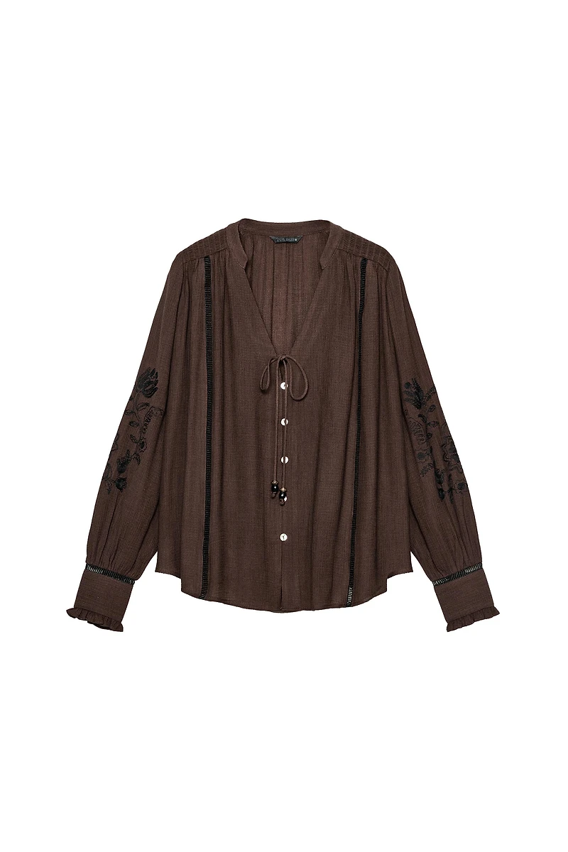 CHEMISE BRODÉE ENTRE-DEUX