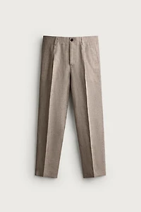 100% LINEN REGULAR FIT PANTS