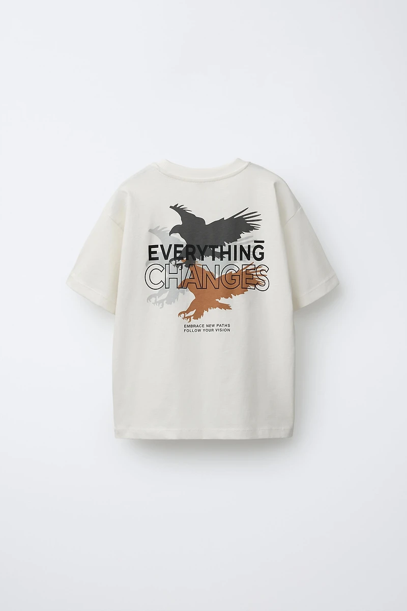 RAISED TEXT EAGLE T-SHIRT