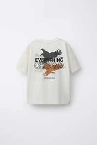 RAISED TEXT EAGLE T-SHIRT