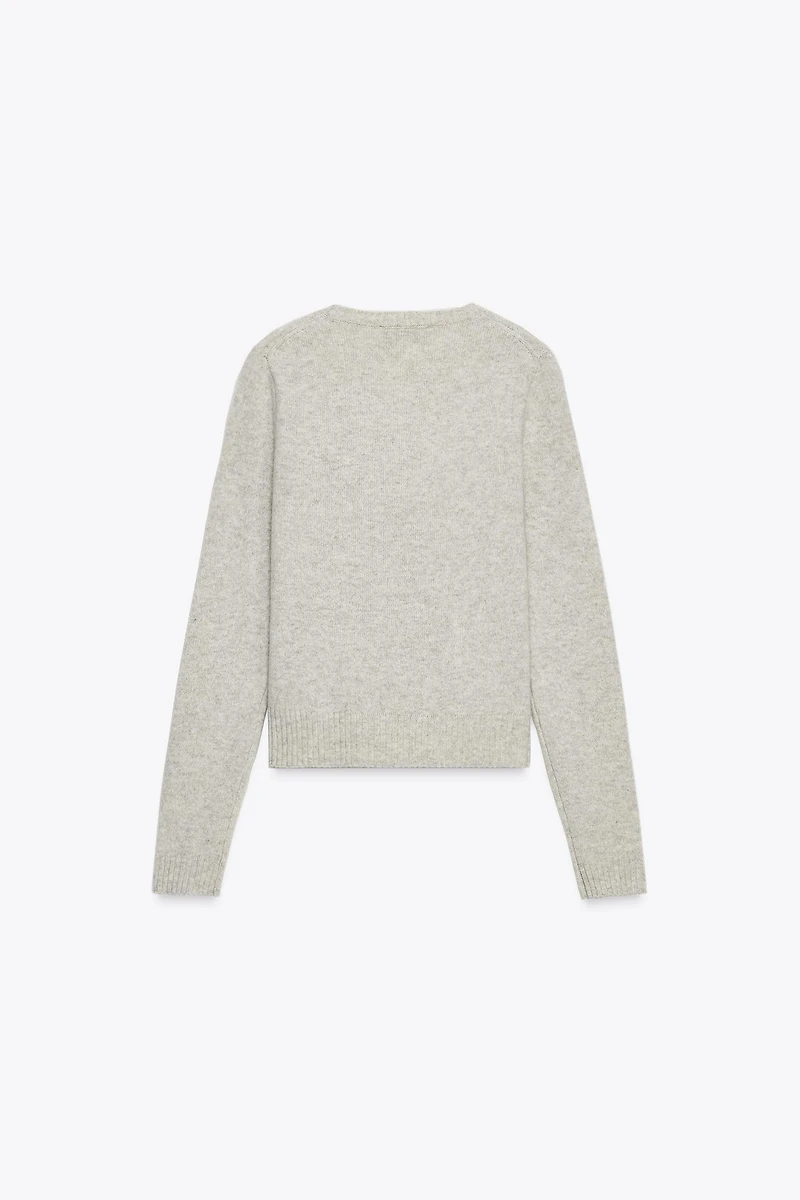 100% WOOL LONG SLEEVE SWEATER