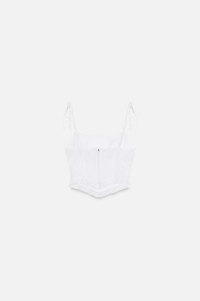 POPLIN CORSET CROP TOP