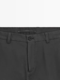 Slim fit textured trousers