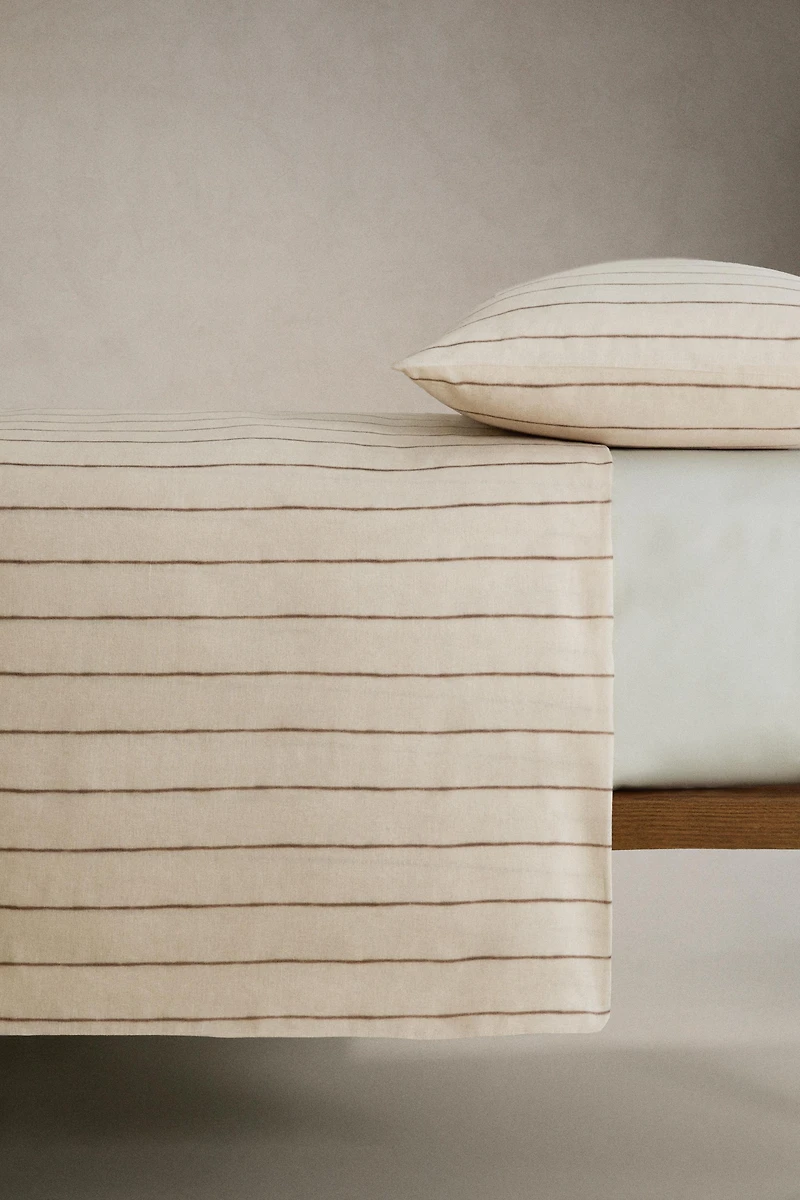 HOUSSE DE COUETTE COTON ET LIN RAYURES