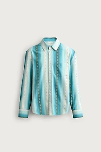 RELAXED FIT STRIPED JACQUARD SHIRT