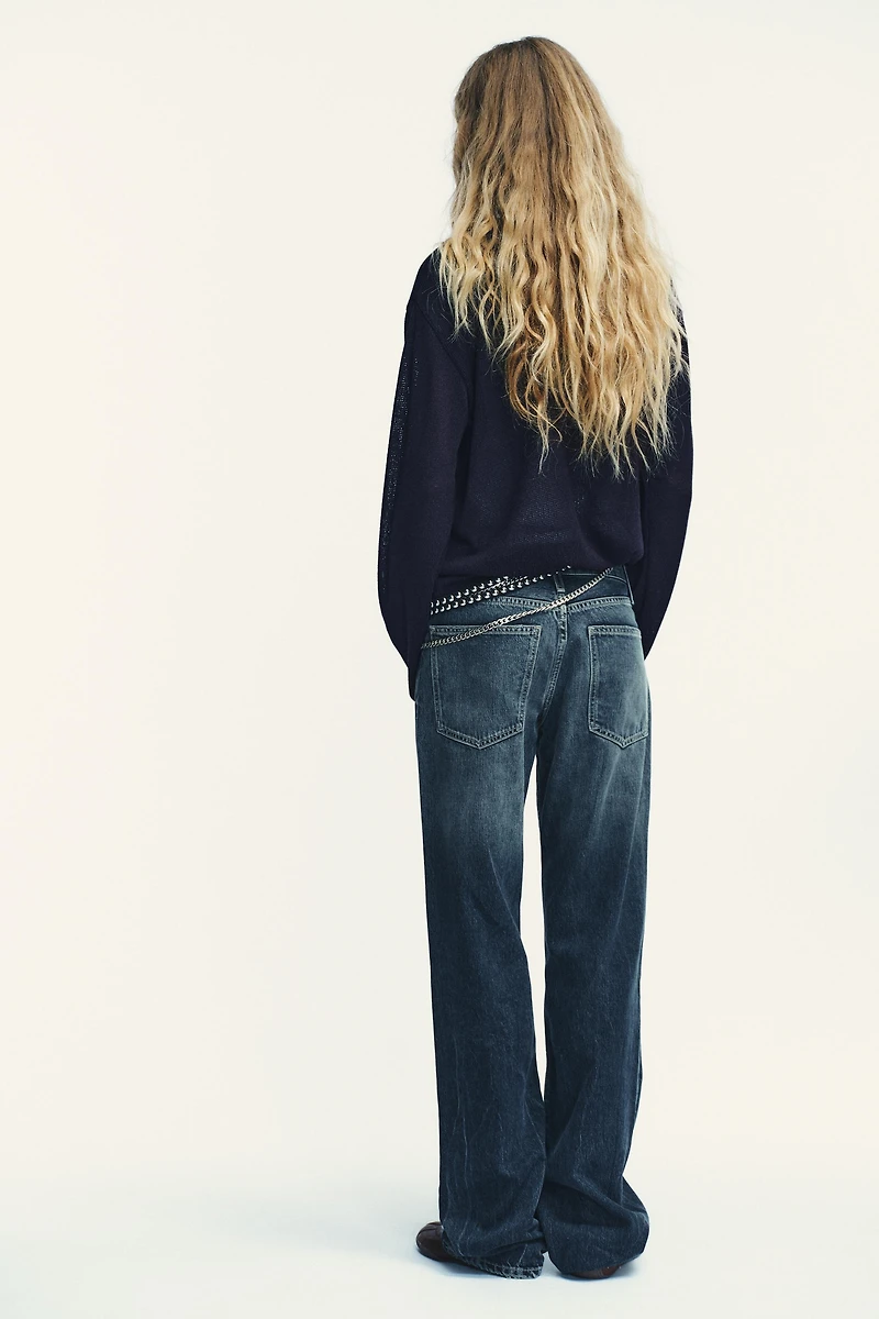 TRF LOW RISE WIDE LEG JEANS