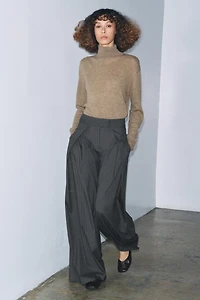 PANTALON RAYURE CRAIE À PINCES ZW COLLECTION