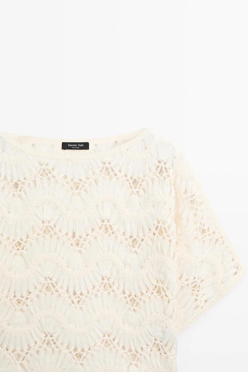 Short sleeve crochet top