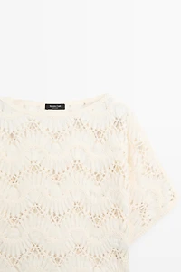 Short sleeve crochet top