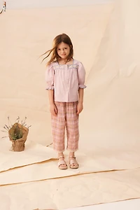 PANTALON À CARREAUX TEXTURÉ AVEC DENTELLE LIMITED EDITION