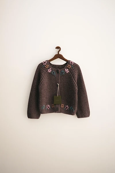 ZARA TIMELESS - EMBROIDERED FLORAL KNIT CARDIGAN