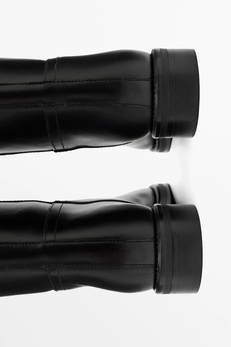 Leather riding boots