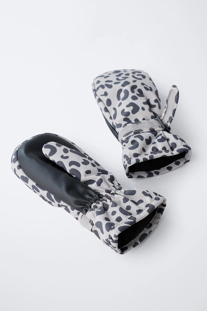 MOUFLES EN NYLON ANIMAL PRINT COUPE-VENT