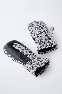 MOUFLES EN NYLON ANIMAL PRINT COUPE-VENT