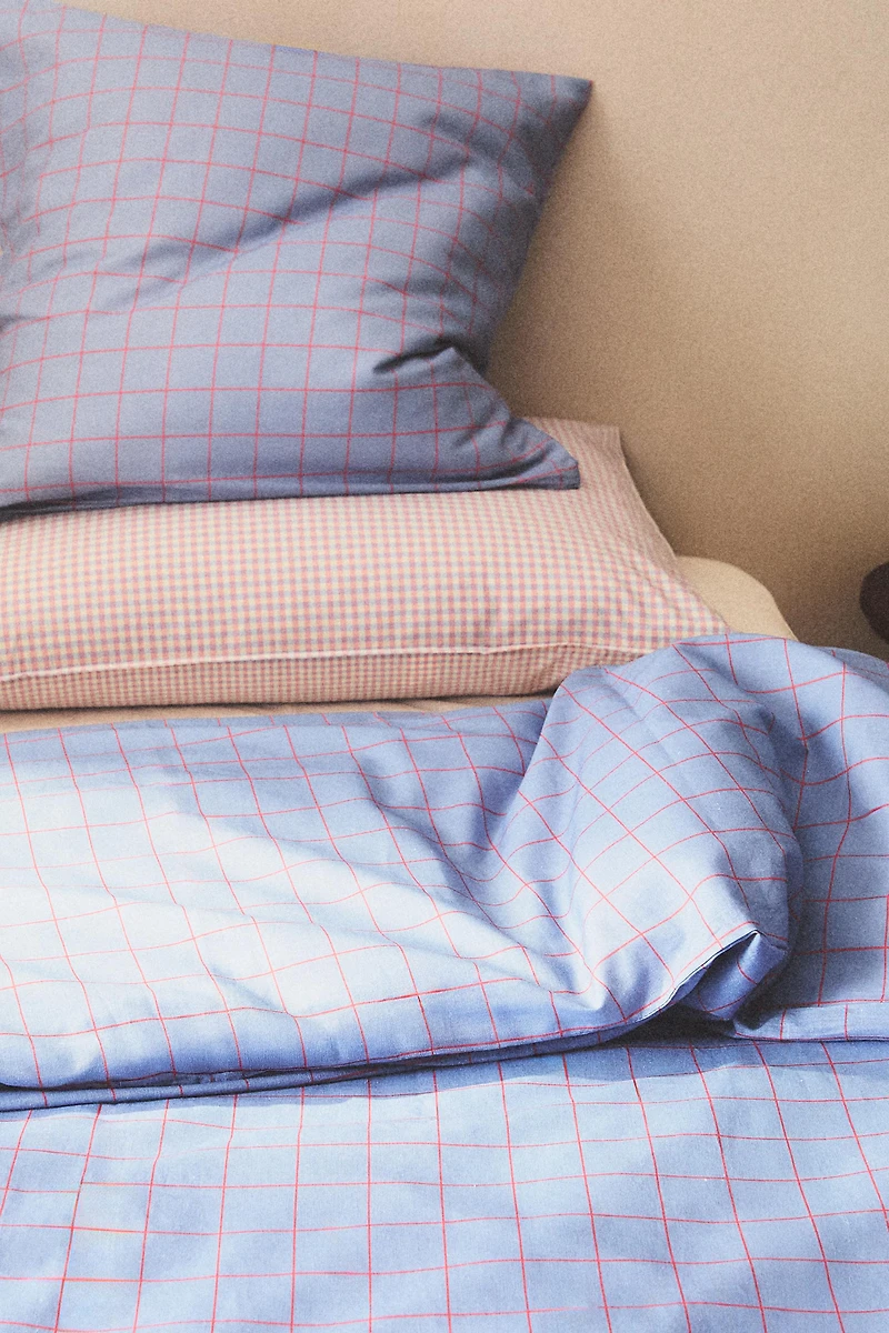 HOUSSE DE COUETTE ENFANT À CARREAUX