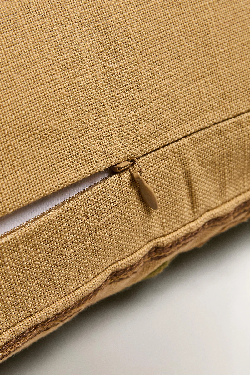 FLORAL EMBROIDERY THROW PILLOW COVER