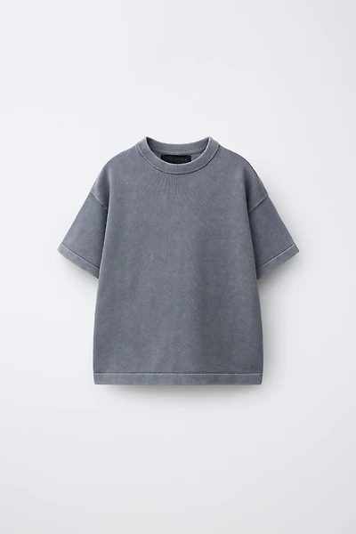 WASHED EFFECT KNIT T-SHIRT