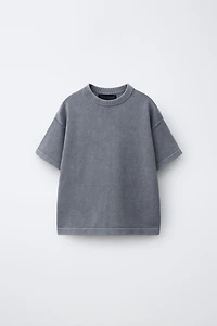 WASHED EFFECT KNIT T-SHIRT