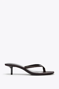 SATIN KITTEN HEEL SANDALS