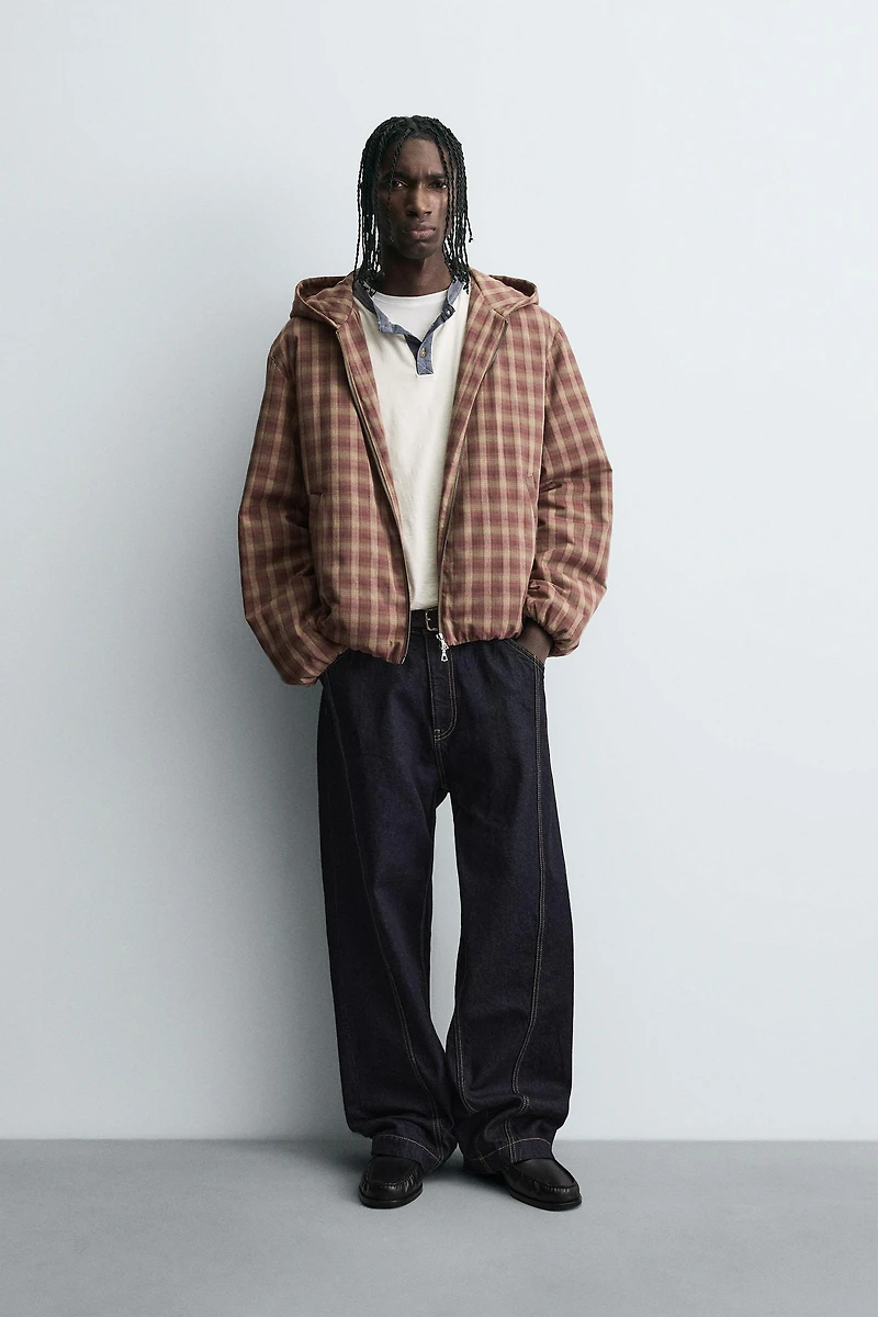 CHECKERED HOODIE JACKET