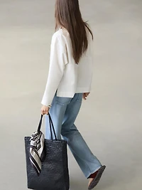 Poplin boat neck blouse
