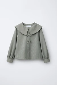 GINGHAM COLLAR SHIRT