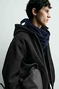 HOODIE RIB ZIP SWEATSHIRT