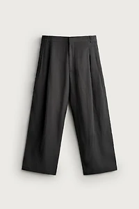 RELAXED FIT WIDE LEG SUIT PANTS