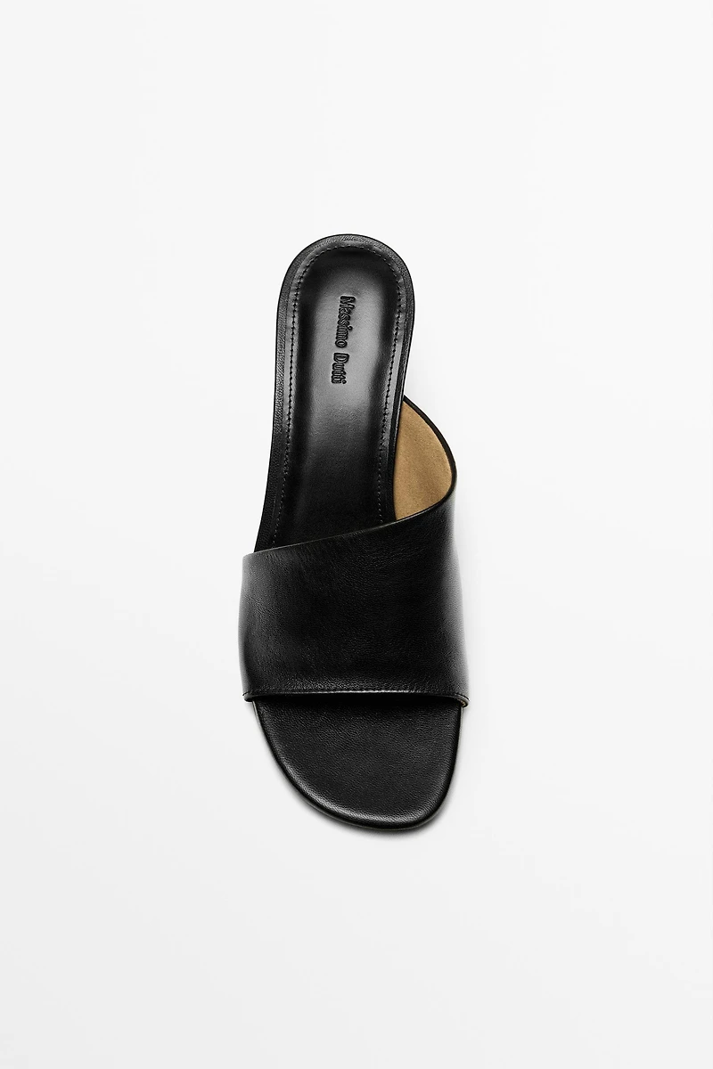 Soft leather wedge heel sandals