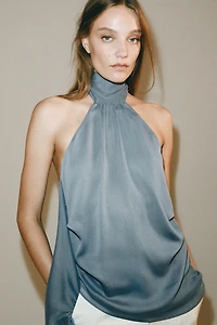 ZW COLLECTION ASYMMETRIC HALTER TOP