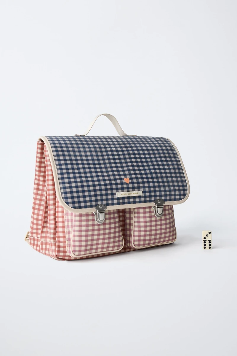 GINGHAM SATCHEL BACKPACK