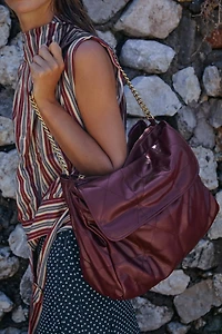 FLAP SHOULDER SHOPPER BAG