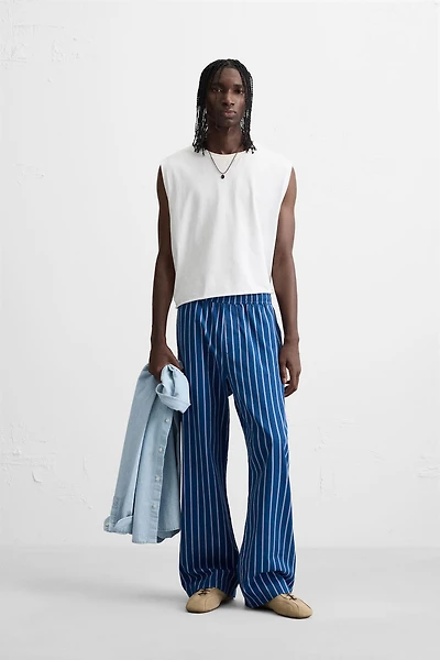 STRIPED RELAXED FIT PANTS