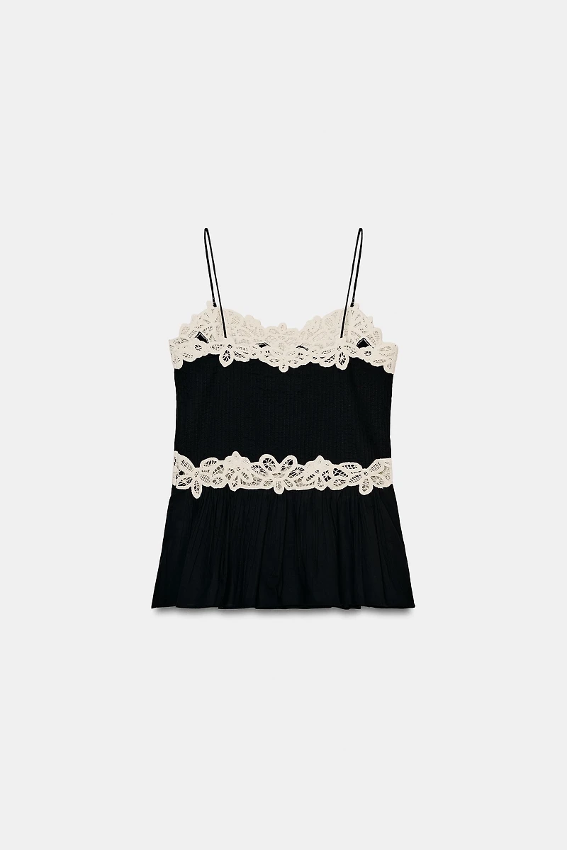 TOP DENTELLE CONTRASTÉE ZW COLLECTION