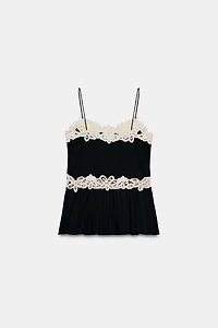 TOP DENTELLE CONTRASTÉE ZW COLLECTION
