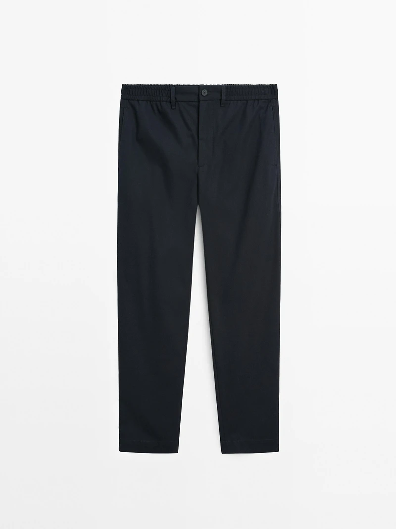 100% cotton jogger fit trousers