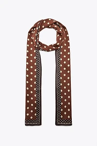 POLKA DOT PRINT SATIN SCARF