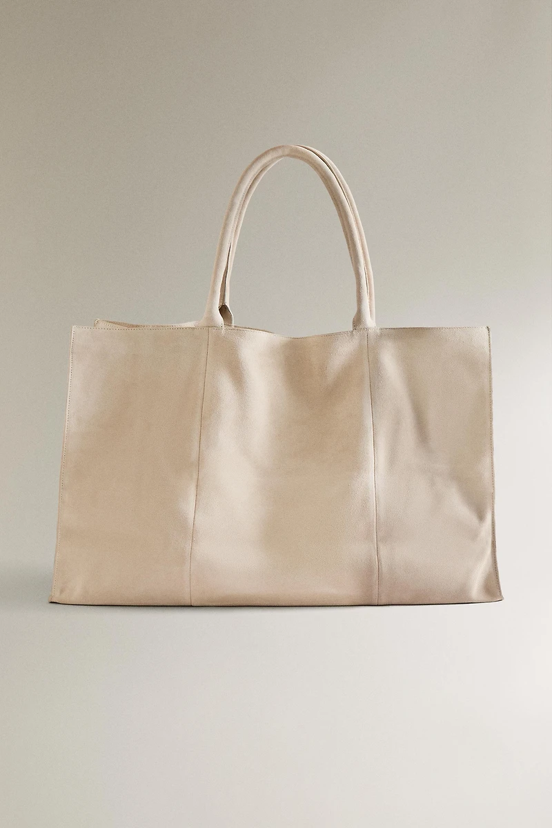 GRAND SAC CABAS EN CUIR VELOURS