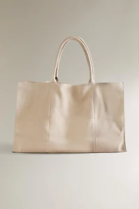 GRAND SAC CABAS EN CUIR VELOURS