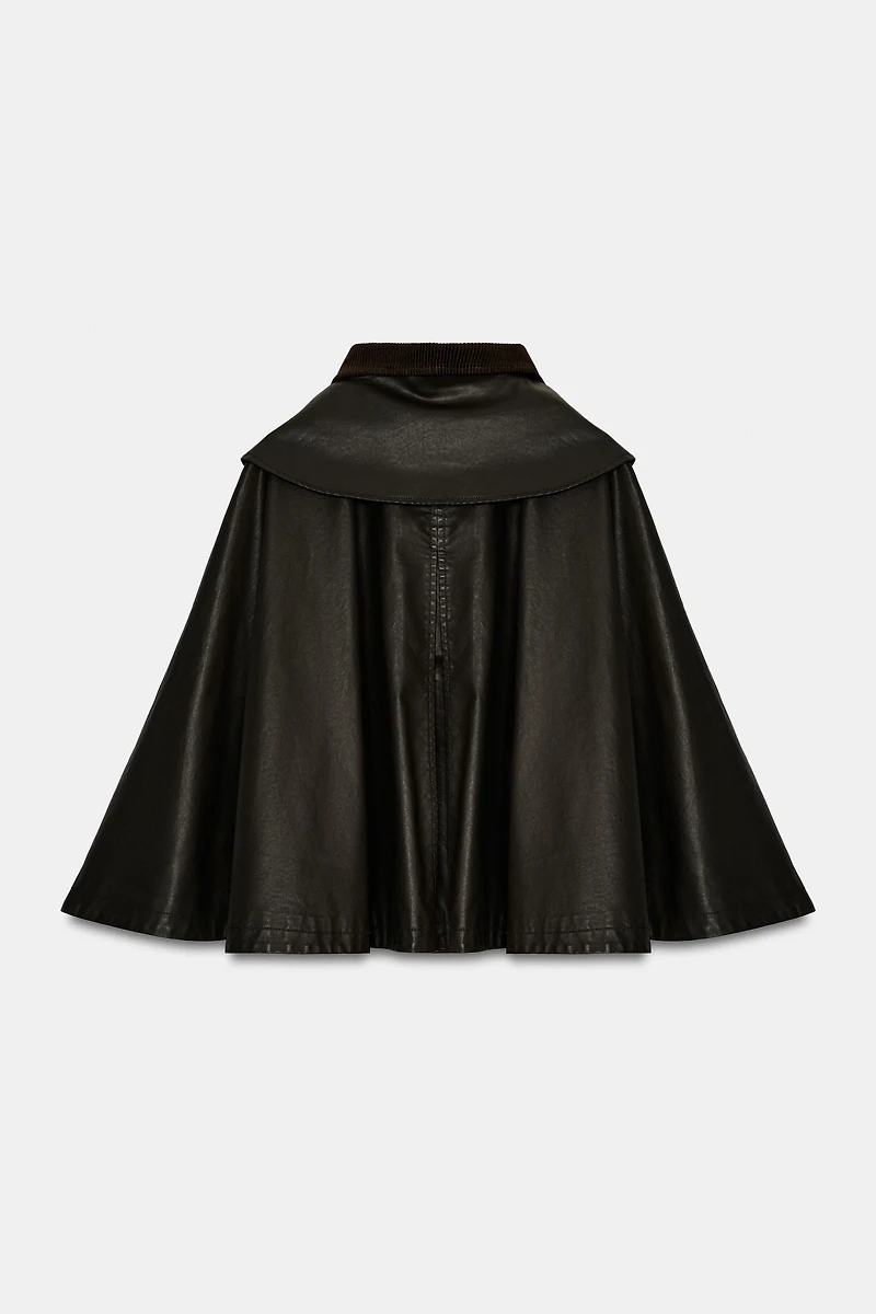 DETACHABLE LAPEL COLLAR WAXED CAPE