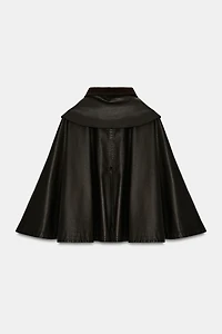 DETACHABLE LAPEL COLLAR WAXED CAPE