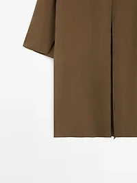 Long 100% silk top with opening detail - STUDIO