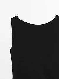 Top décolleté dos drapé 100 % coton