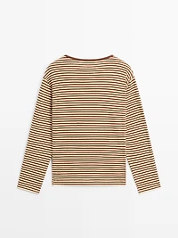 Striped long sleeve cotton T-shirt
