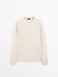 Crew neck ribbed sweater