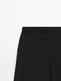 Linen trousers with contrast trim