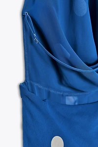 ROBE MI-LONGUE IMPRIMÉE À POIS