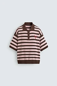 STRIPED JACQUARD KNIT POLO